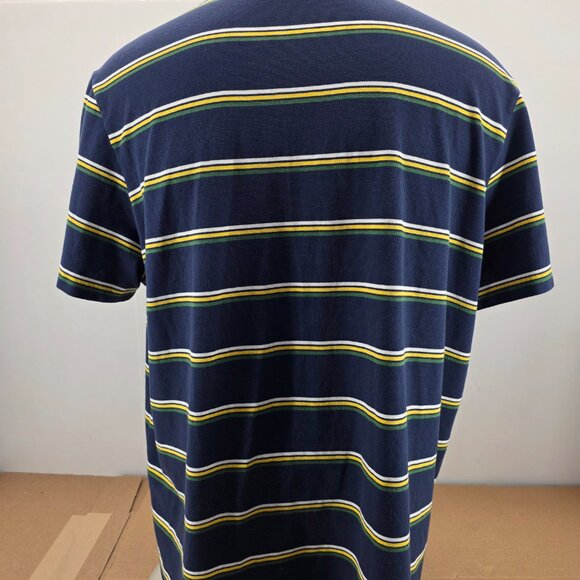 Lacoste Sport Polo Shirt Mens 4XL FR 9 Blue Shirt Striped Short Sleeve Preppy - Picture 14 of 16